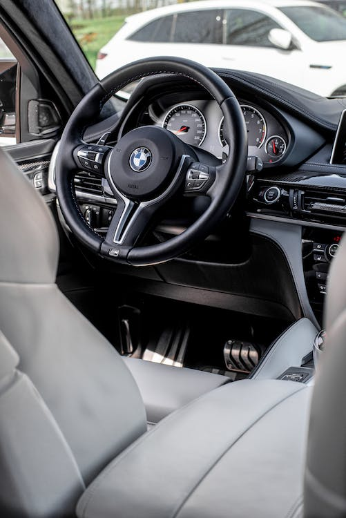 A late-model BMW with ADAS, seen from the inside
